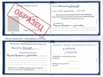 Обучение Резчик брикета и заготовок