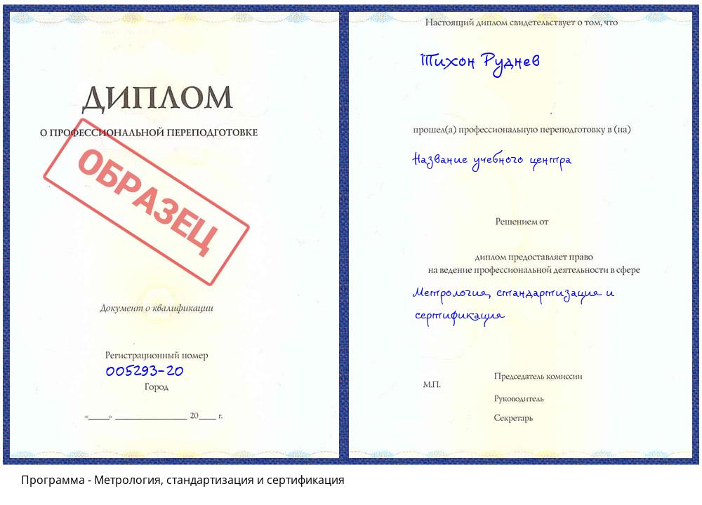Метрология, стандартизация и сертификация Кемерово