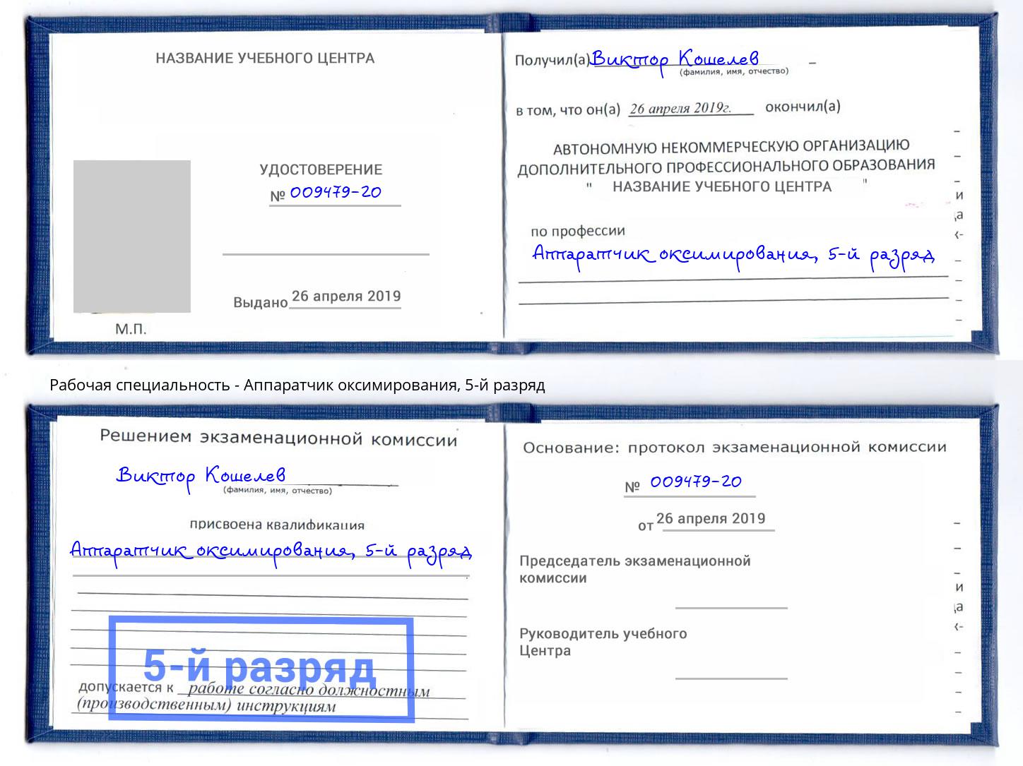 корочка 5-й разряд Аппаратчик оксимирования Кемерово