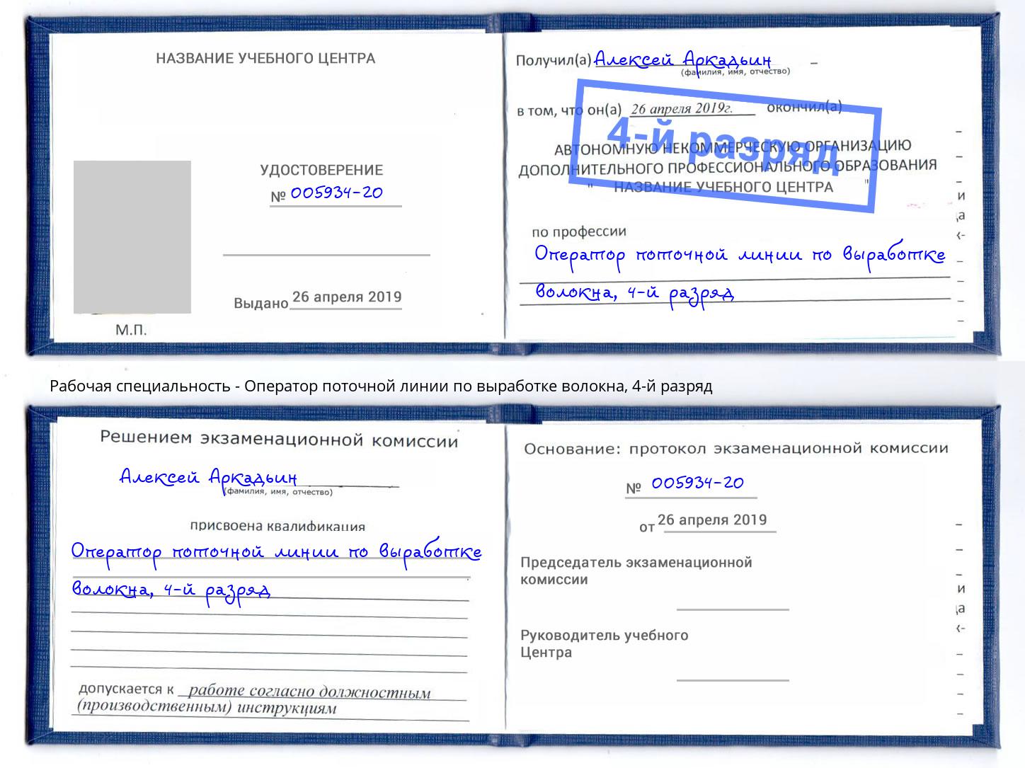 корочка 4-й разряд Оператор поточной линии по выработке волокна Кемерово